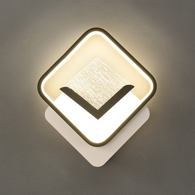 مصباح حائط LED مصنوع من مادة البولي فينيل كلوريد الأكريليكية بتصميم عصري بسيط على شكل ريشة ماسية لغرفة النوم