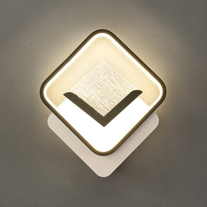 مصباح حائط LED مصنوع من مادة البولي فينيل كلوريد الأكريليكية بتصميم عصري بسيط على شكل ريشة ماسية لغرفة النوم