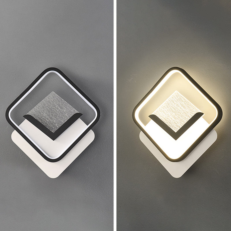مصباح حائط LED مصنوع من مادة البولي فينيل كلوريد الأكريليكية بتصميم عصري بسيط على شكل ريشة ماسية لغرفة النوم