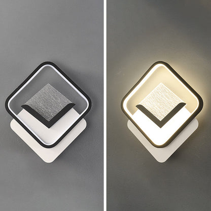 مصباح حائط LED مصنوع من مادة البولي فينيل كلوريد الأكريليكية بتصميم عصري بسيط على شكل ريشة ماسية لغرفة النوم