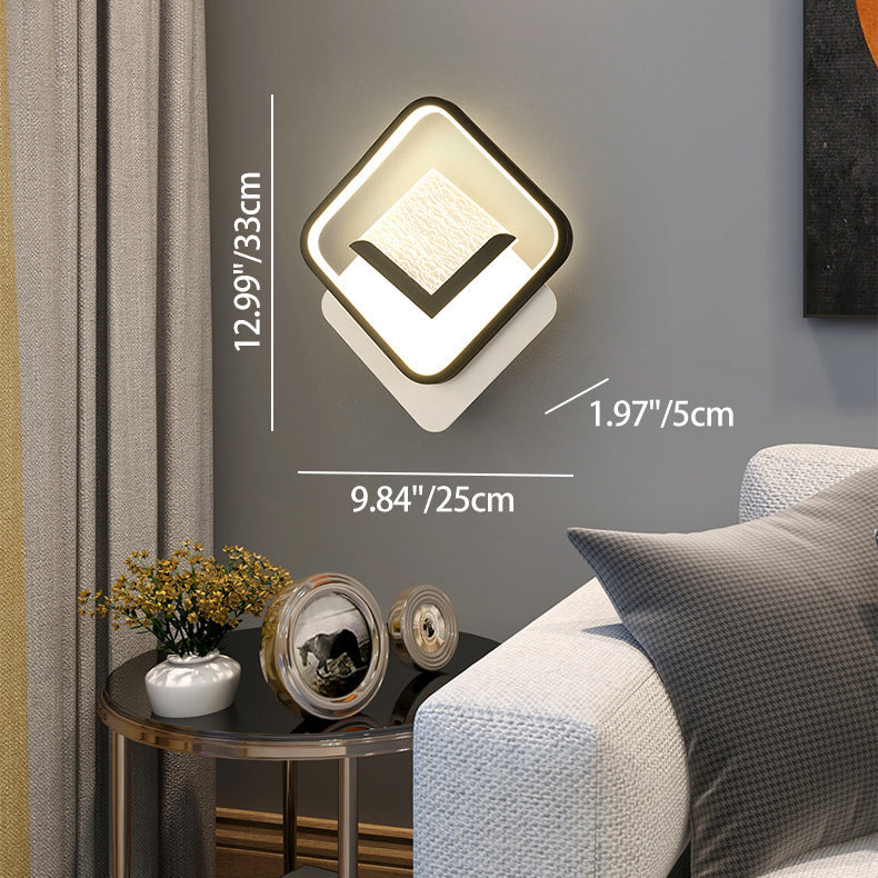 مصباح حائط LED مصنوع من مادة البولي فينيل كلوريد الأكريليكية بتصميم عصري بسيط على شكل ريشة ماسية لغرفة النوم