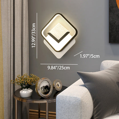 مصباح حائط LED مصنوع من مادة البولي فينيل كلوريد الأكريليكية بتصميم عصري بسيط على شكل ريشة ماسية لغرفة النوم