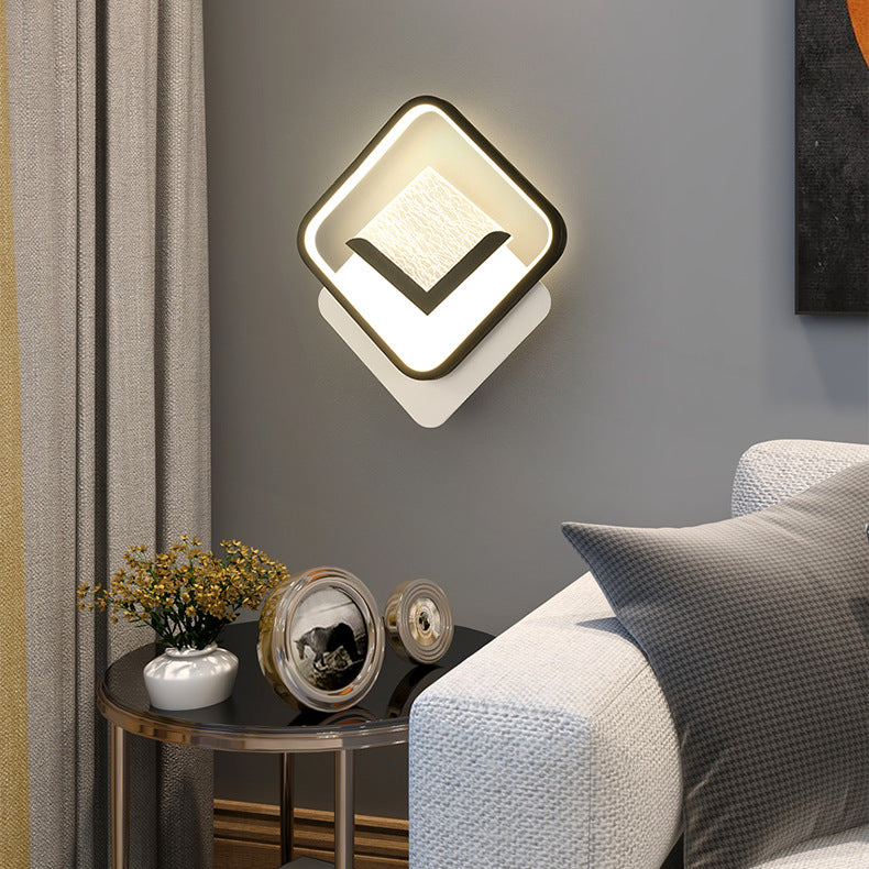 مصباح حائط LED مصنوع من مادة البولي فينيل كلوريد الأكريليكية بتصميم عصري بسيط على شكل ريشة ماسية لغرفة النوم