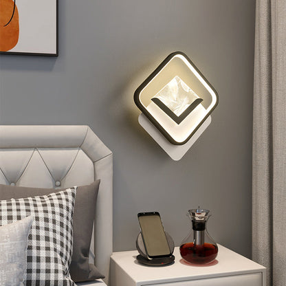 مصباح حائط LED مصنوع من مادة البولي فينيل كلوريد الأكريليكية بتصميم عصري بسيط على شكل ريشة ماسية لغرفة النوم