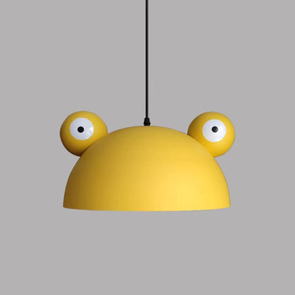 Contemporary Creative Kids Frog-Shaped Iron 1-Light Pendant Light For Dining Room