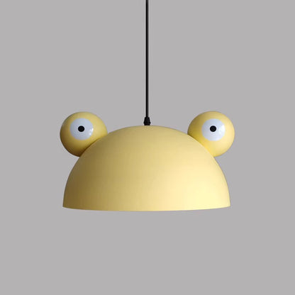 Contemporary Creative Kids Frog-Shaped Iron 1-Light Pendant Light For Dining Room