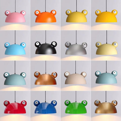 Contemporary Creative Kids Frog-Shaped Iron 1-Light Pendant Light For Dining Room