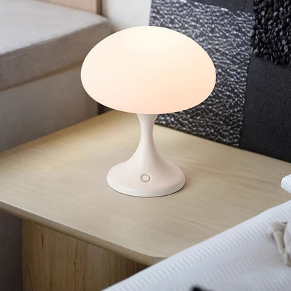 Contemporary Nordic Rechargeable Round Jellyfish Metal Glass LED Night Light Table Lamp For Bedroom