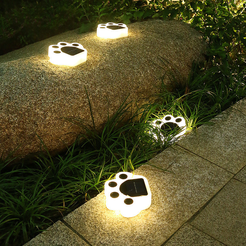 Contemporary Creative Solar Waterproof Bear Paw-Shaped ABS PC LED Outdoor Light Landscape Light For Garden