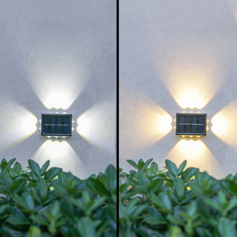 مصباح حائط خارجي عصري بسيط مقاوم للماء يعمل بالطاقة الشمسية مصنوع من مادة ABS PS LED للحديقة 