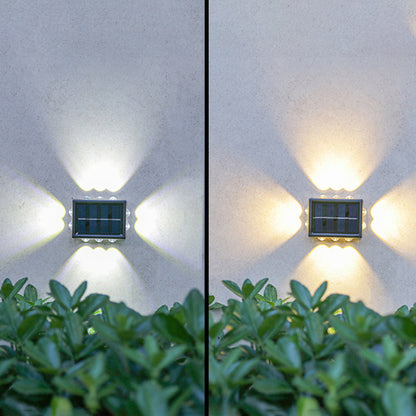 مصباح حائط خارجي عصري بسيط مقاوم للماء يعمل بالطاقة الشمسية مصنوع من مادة ABS PS LED للحديقة 