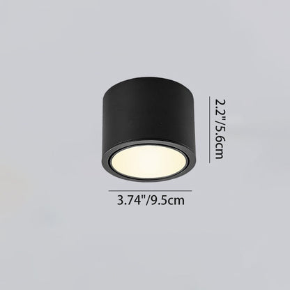 Modern Minimalist Round Cylindrical Aluminum Acrylic LED Flush Mount Ceiling Light For Bedroom