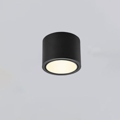Modern Minimalist Round Cylindrical Aluminum Acrylic LED Flush Mount Ceiling Light For Bedroom