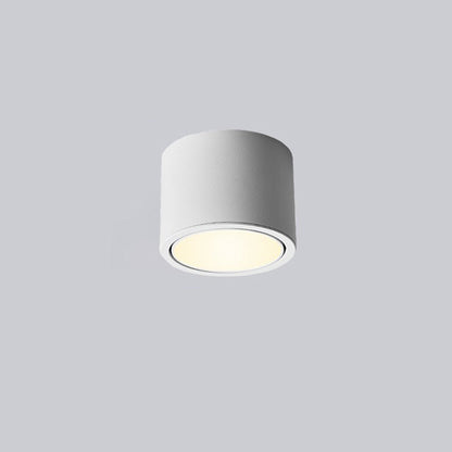 Modern Minimalist Round Cylindrical Aluminum Acrylic LED Flush Mount Ceiling Light For Bedroom