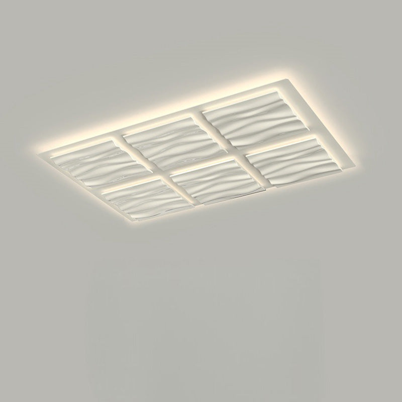 Contemporary Nordic Geometric Iron Aluminum LED Flush Mount Ceiling Light For Bedroom