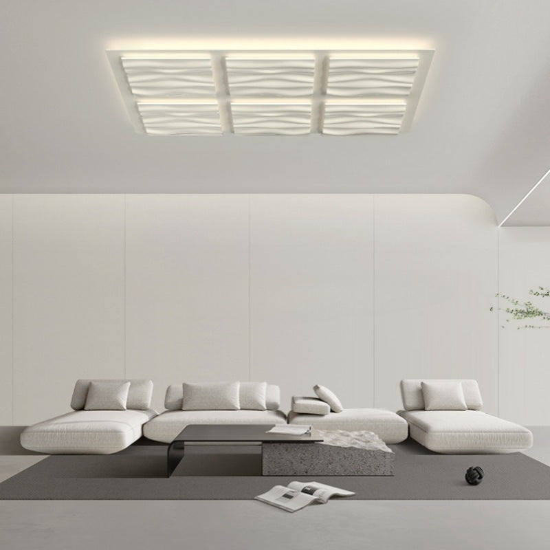 Contemporary Nordic Geometric Iron Aluminum LED Flush Mount Ceiling Light For Bedroom