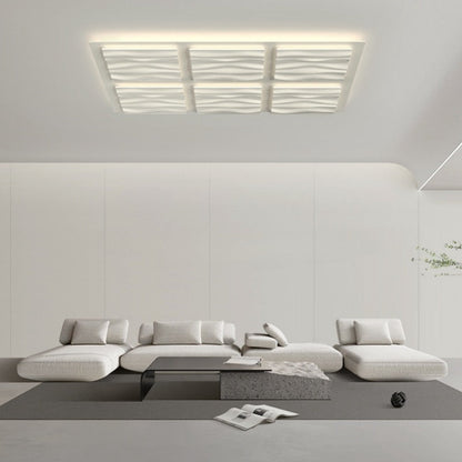 Contemporary Nordic Geometric Iron Aluminum LED Flush Mount Ceiling Light For Bedroom