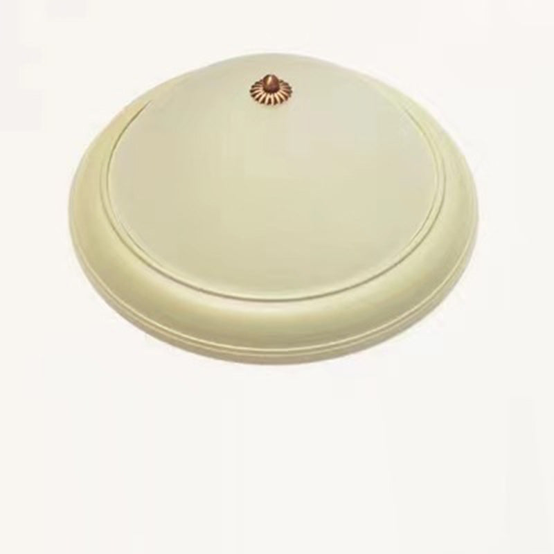 Contemporary Retro Iron Glass Round LED Flush Mount Ceiling Light For Bedroom