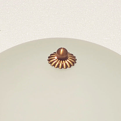 Contemporary Retro Iron Glass Round LED Flush Mount Ceiling Light For Bedroom