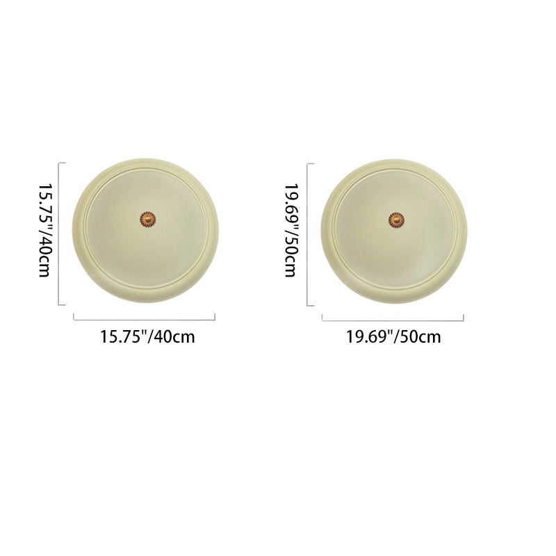 Contemporary Retro Iron Glass Round LED Flush Mount Ceiling Light For Bedroom