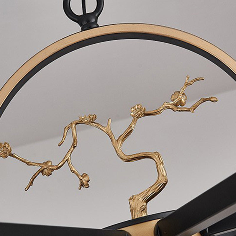 Traditional Chinese Iron Glass Lantern Shape 6/8/10 - Light Chandeliers For Living Room