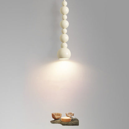 Contemporary Creative Iron Gourd Shape Cream 1- Light Pendant Light For Bedroom