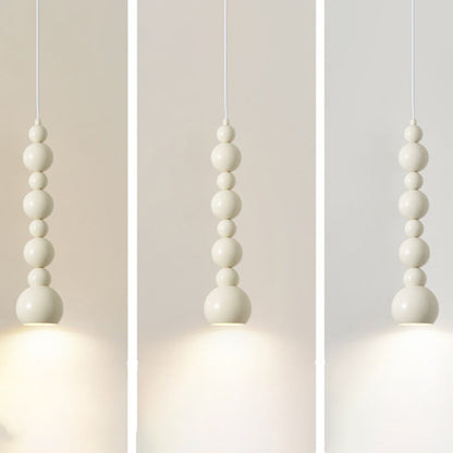 Contemporary Creative Iron Gourd Shape Cream 1- Light Pendant Light For Bedroom