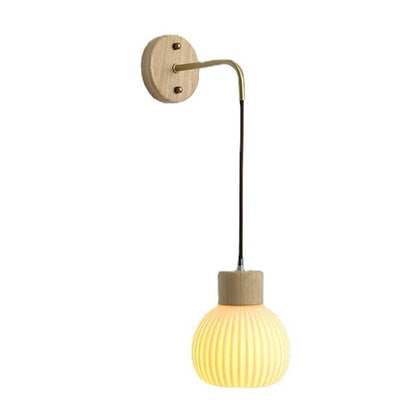 Contemporary Nordic Ceramics Copper 1- Light Wall Sconce Lamp For Bedroom