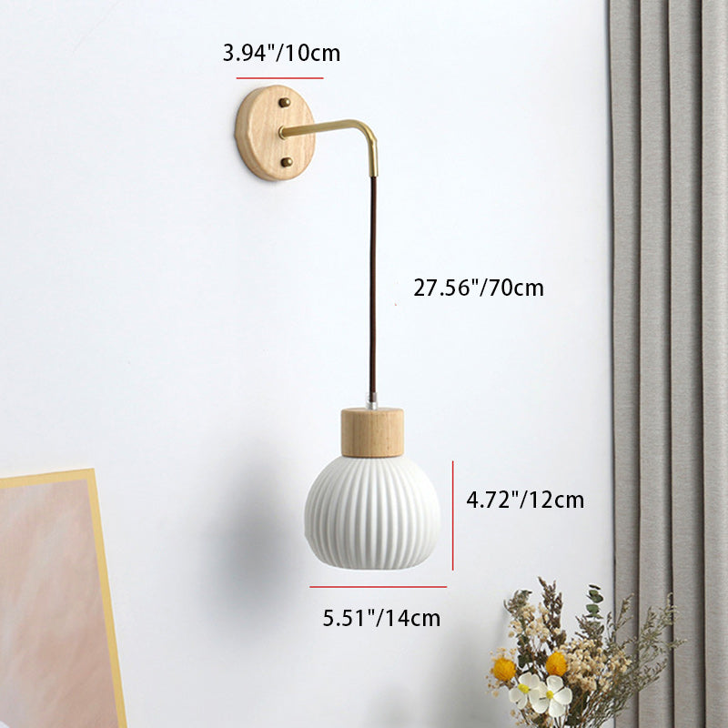 Contemporary Nordic Ceramics Copper 1- Light Wall Sconce Lamp For Bedroom