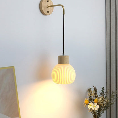 Contemporary Nordic Ceramics Copper 1- Light Wall Sconce Lamp For Bedroom