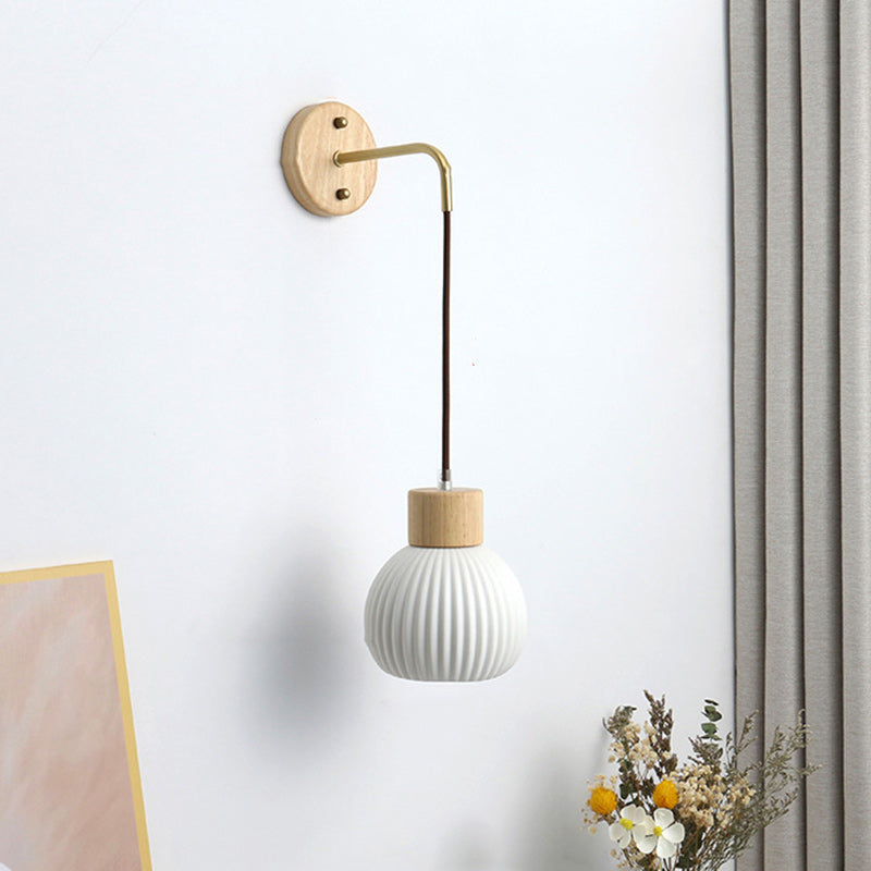 Contemporary Nordic Ceramics Copper 1- Light Wall Sconce Lamp For Bedroom