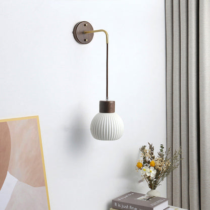 Contemporary Nordic Ceramics Copper 1- Light Wall Sconce Lamp For Bedroom