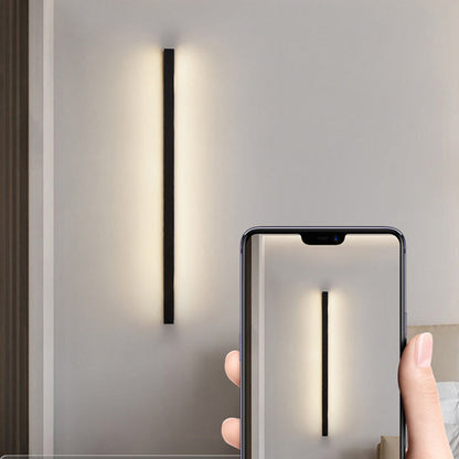 مصباح حائط LED طويل من الألومنيوم والحديد بتصميم عصري بسيط لغرفة المعيشة 