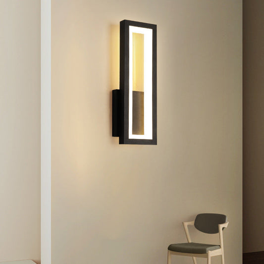 مصباح حائط LED مستطيل الشكل مصنوع من الألومنيوم والأكريليك بتصميم عصري بسيط لغرفة النوم 