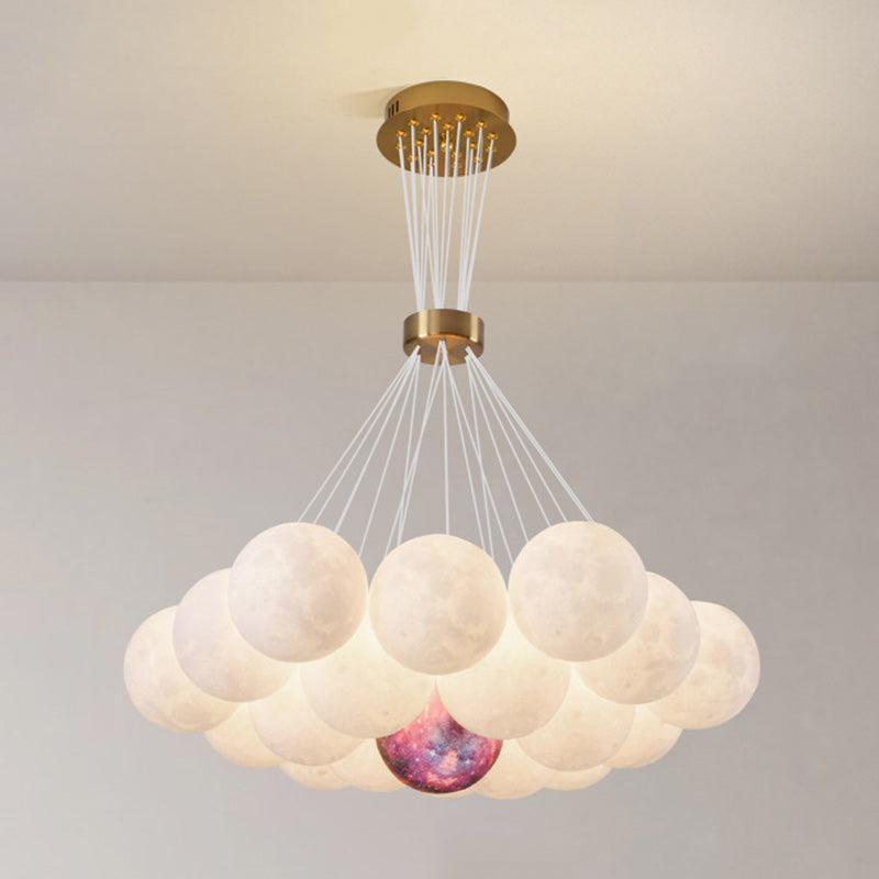 Contemporary Creative Moon PLA Bubble Ball Shade 7/13/19- Light Chandelier For Living Room
