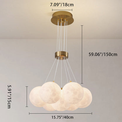 Contemporary Creative Moon PLA Bubble Ball Shade 7/13/19- Light Chandelier For Living Room