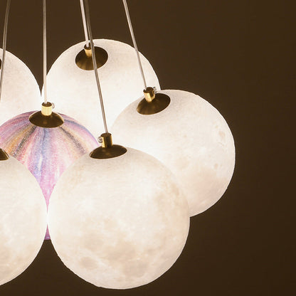 Contemporary Creative Moon PLA Bubble Ball Shade 7/13/19- Light Chandelier For Living Room