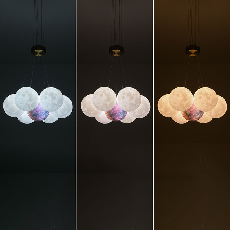Contemporary Creative Moon PLA Bubble Ball Shade 7/13/19- Light Chandelier For Living Room