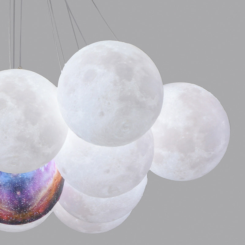 Contemporary Creative Moon PLA Bubble Ball Shade 7/13/19- Light Chandelier For Living Room