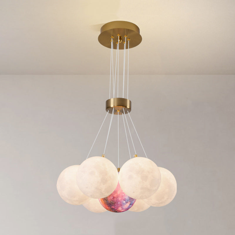 Contemporary Creative Moon PLA Bubble Ball Shade 7/13/19- Light Chandelier For Living Room