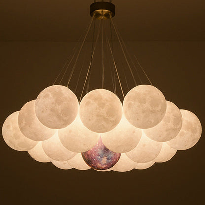 Contemporary Creative Moon PLA Bubble Ball Shade 7/13/19- Light Chandelier For Living Room