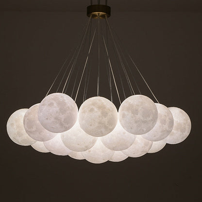 Contemporary Creative Moon PLA Bubble Ball Shade 7/13/19- Light Chandelier For Living Room