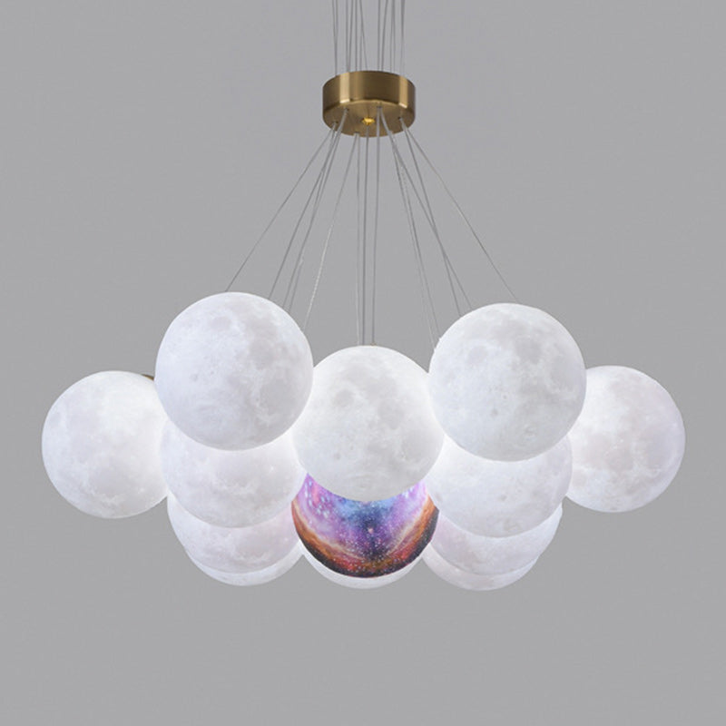 Contemporary Creative Moon PLA Bubble Ball Shade 7/13/19- Light Chandelier For Living Room