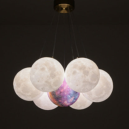 Contemporary Creative Moon PLA Bubble Ball Shade 7/13/19- Light Chandelier For Living Room