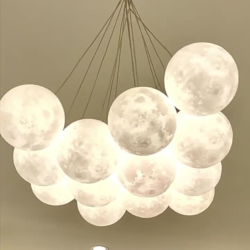 Contemporary Creative Moon PLA Bubble Ball Shade 7/13/19- Light Chandelier For Living Room