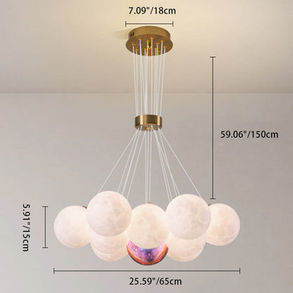 Contemporary Creative Moon PLA Bubble Ball Shade 7/13/19- Light Chandelier For Living Room