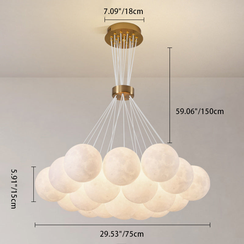 Contemporary Creative Moon PLA Bubble Ball Shade 7/13/19- Light Chandelier For Living Room