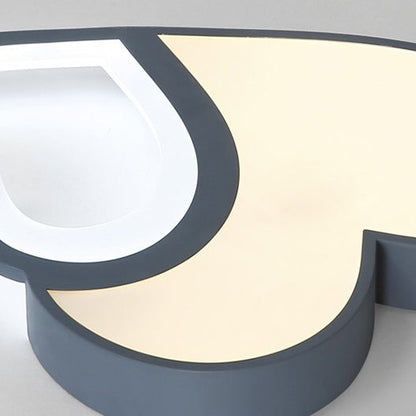 Contemporary Creative Overlapping Double Hearts Acrylic Iron LED Flush Mount Ceiling Light For Bedroom