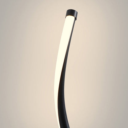 Modern Minimalist Curve Aluminum Iron LED Table Lamp For Bedroom