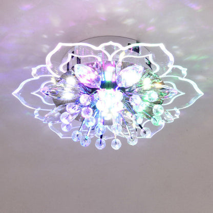 Modern Simplicity Crystal Acrylic Flower LED Flush Mount Ceiling Light For Hallways